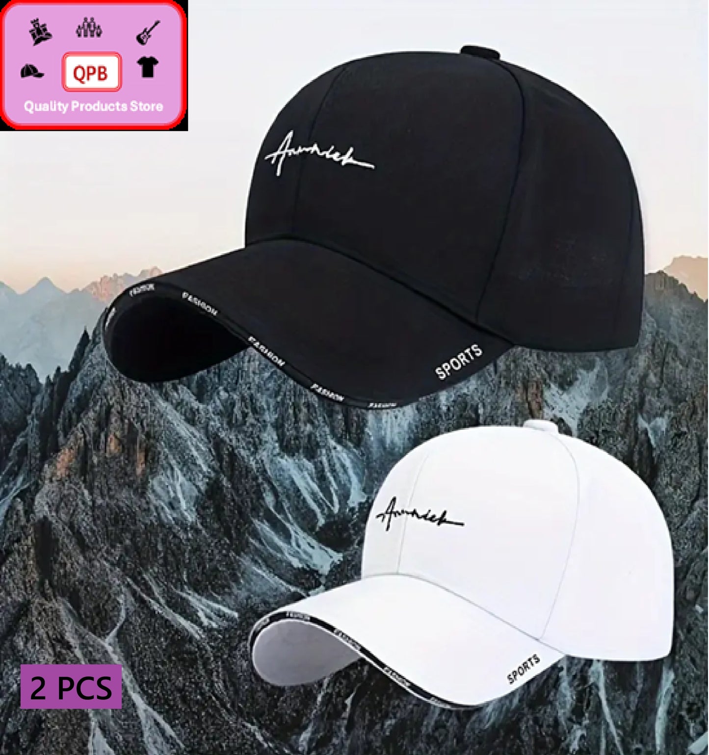 2 Pcs set of customized SPORTS cap