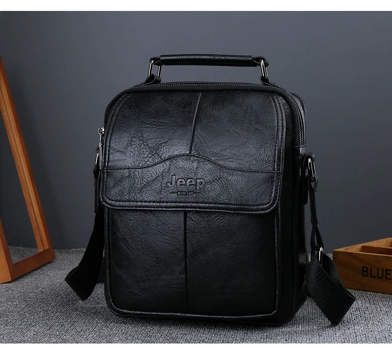 JEEPBULUO New Men Crossbody Bag Shoulder Bags Multi-function Men Handbags Large Capacity Split Leather Bag For Man Messenger Bag