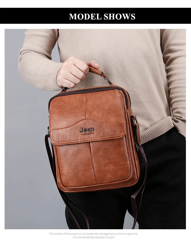 JEEPBULUO New Men Crossbody Bag Shoulder Bags Multi-function Men Handbags Large Capacity Split Leather Bag For Man Messenger Bag