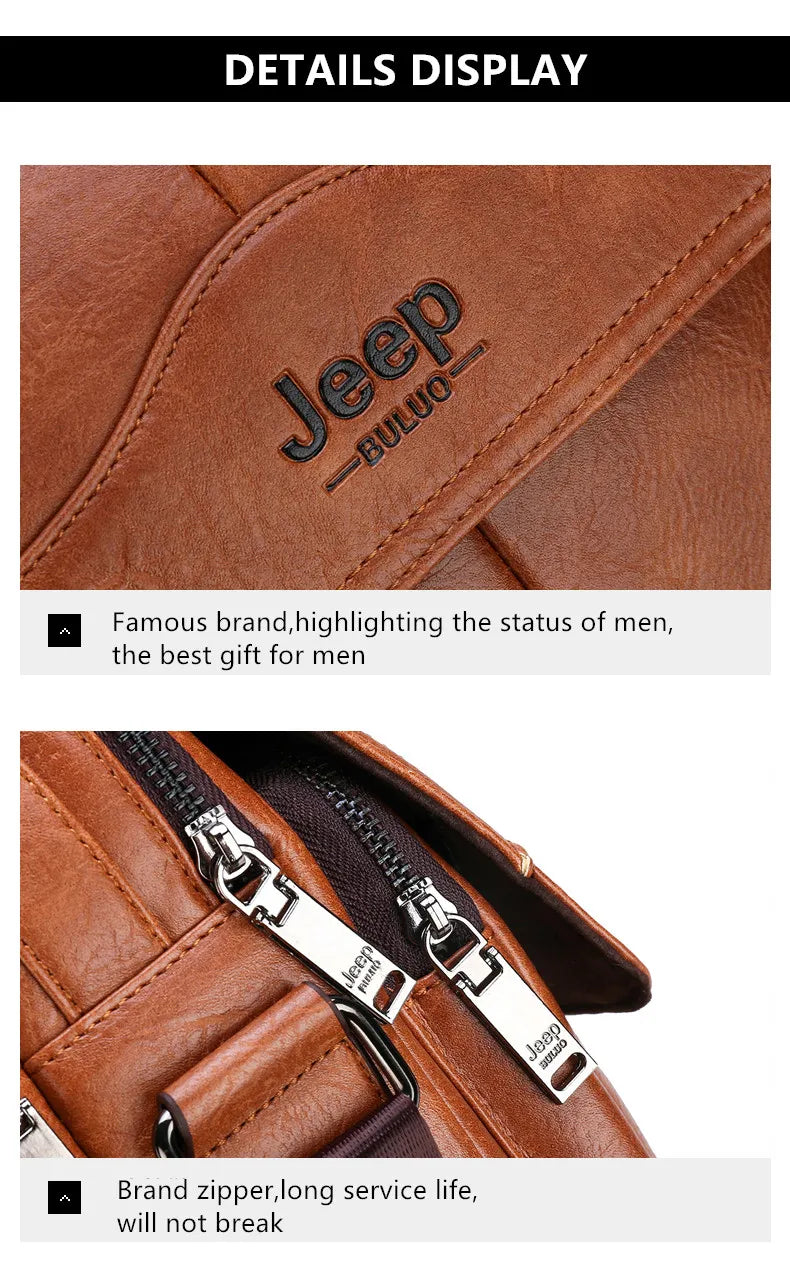 JEEPBULUO New Men Crossbody Bag Shoulder Bags Multi-function Men Handbags Large Capacity Split Leather Bag For Man Messenger Bag