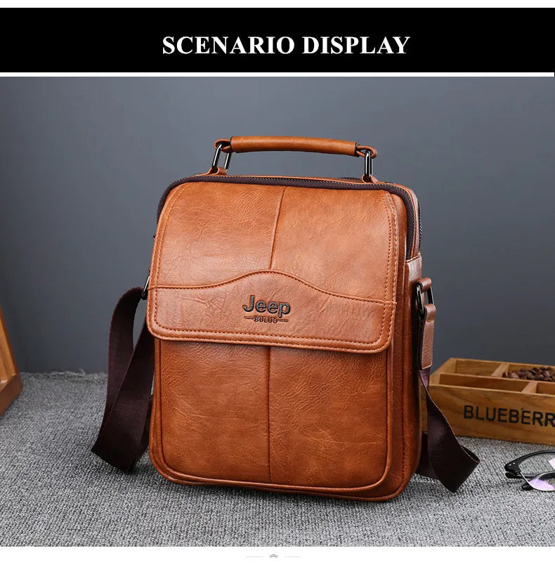 JEEPBULUO New Men Crossbody Bag Shoulder Bags Multi-function Men Handbags Large Capacity Split Leather Bag For Man Messenger Bag