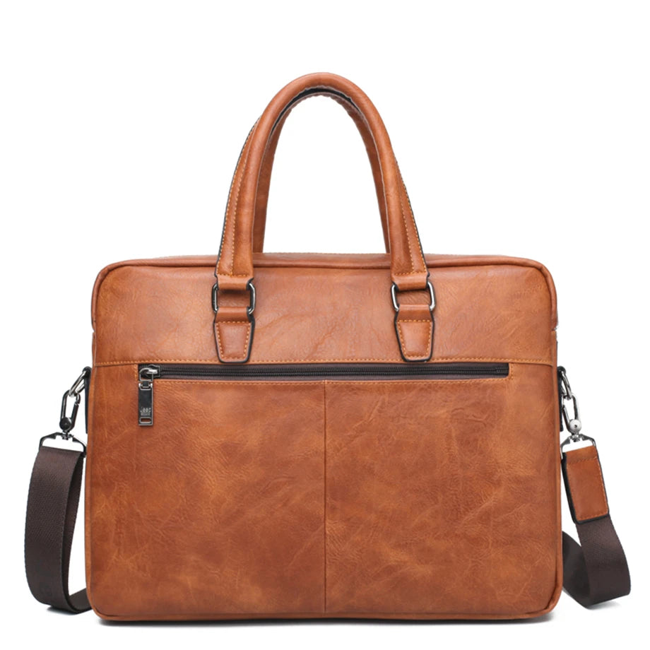 JEEP BULUO Brand Man'sBusiness Briefcase Bag 2pcs/set Split Leather High Quality Men office Bags For 13. 3 inch Laptop A4 Causel