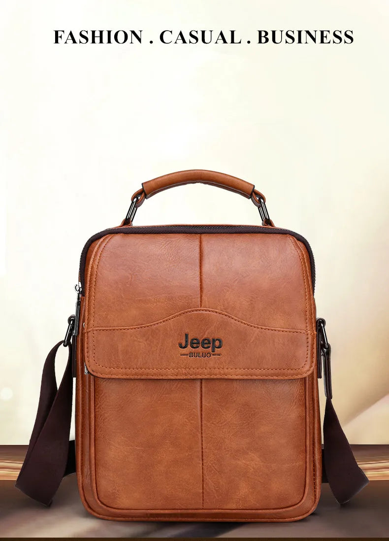 JEEPBULUO New Men Crossbody Bag Shoulder Bags Multi-function Men Handbags Large Capacity Split Leather Bag For Man Messenger Bag