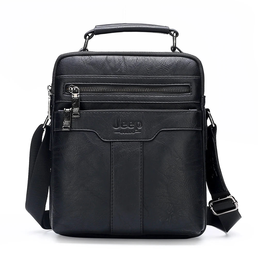 JEEP BULUO High quality Tote Fashion Business Man Messenger Bag Big Size Split Leather Bags Brand Men's Crossbody Shoulder Bags