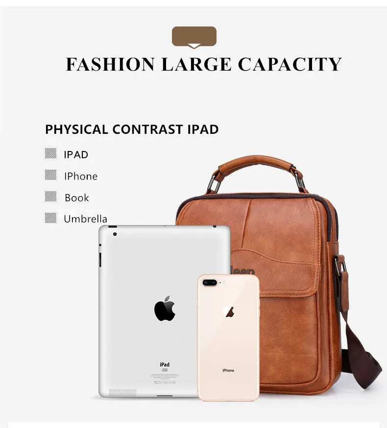 JEEPBULUO New Men Crossbody Bag Shoulder Bags Multi-function Men Handbags Large Capacity Split Leather Bag For Man Messenger Bag