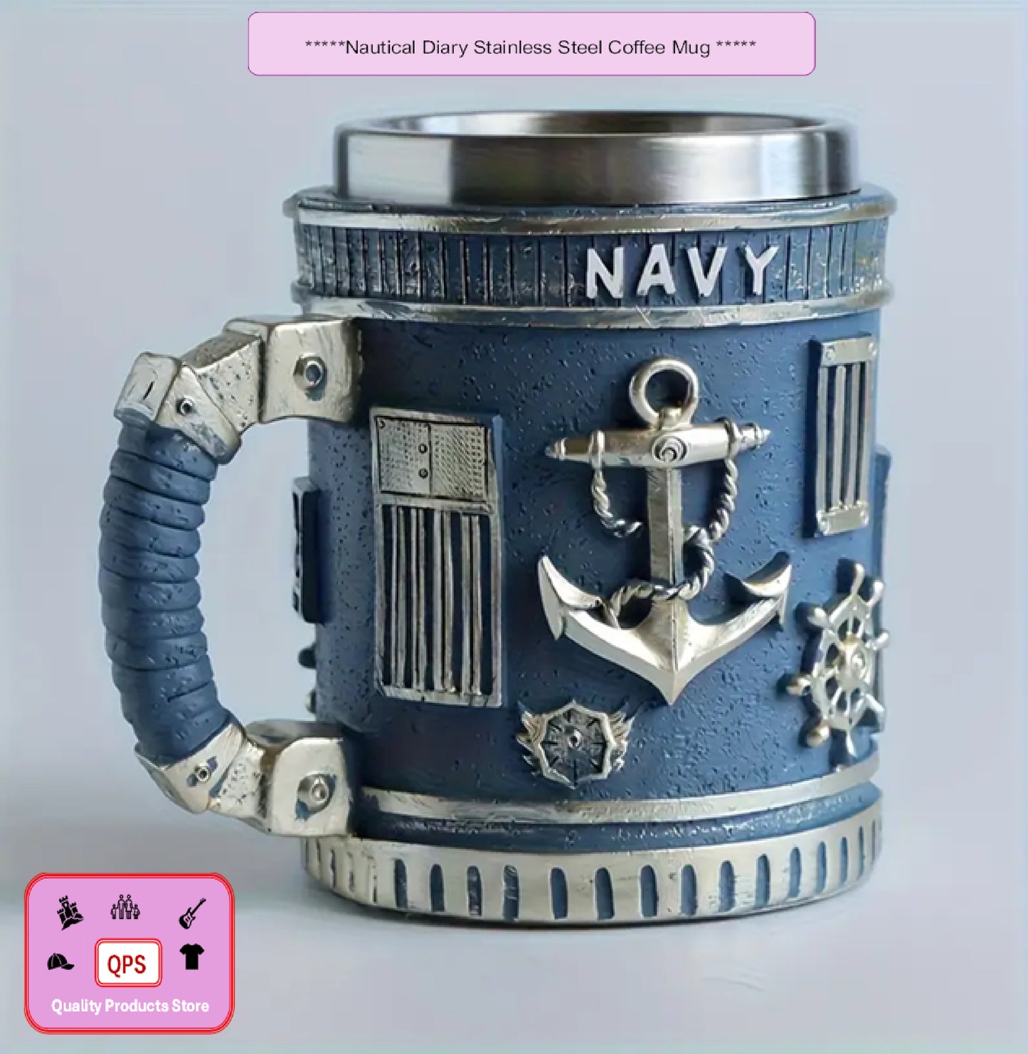 Nautical Diary Stainless Steel Coffee Mug