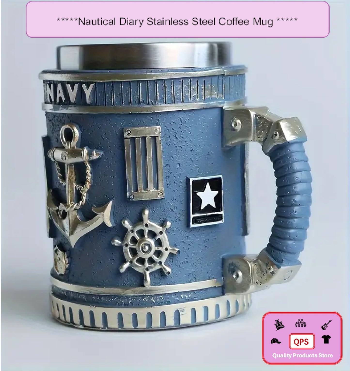 Nautical Diary Stainless Steel Coffee Mug