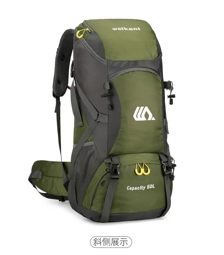 50L Travel Backpack Camping Men Large Hiking Bag Tourist Rucksack Waterproof Outdoor Sports Climbing Mountaineering Bag Luggage