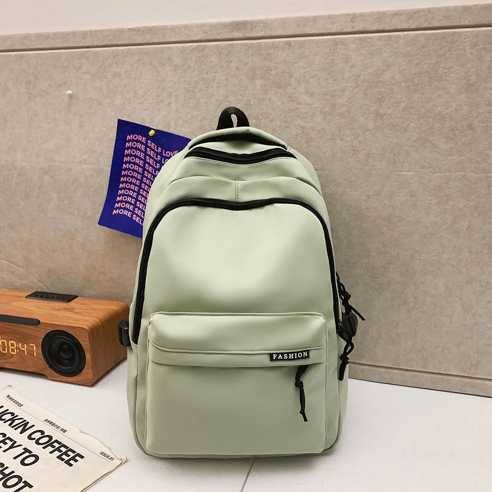 Large Capacity Solid Color Backpack for High School Students Durable Simple Black Travel Backpack for Middle School Teens