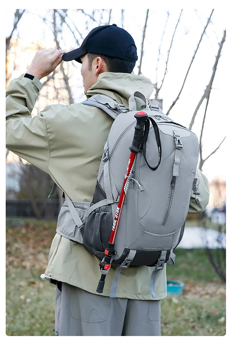 40L Hiking Camping Backpack Travel Rucksack with Rain Cover Outdoor Climbing Knapsack Large Luggage Weekend Sport Schoolbag Men