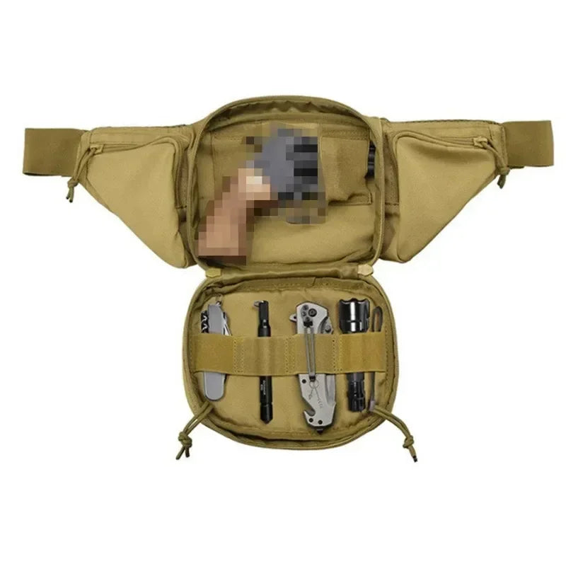 Men Waist Tactical Fanny Pack Motorcycle Rider Sports Belt Bag Climb Camping Nylon Male Tool Sling Chest Hip Bum Bag