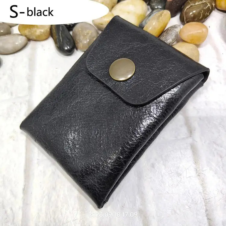 Mini Waist Bag Genuine Leather Belt Pouch Wallet Card Holder Car Key Purse Pack Driver's license Case Men Women 6071