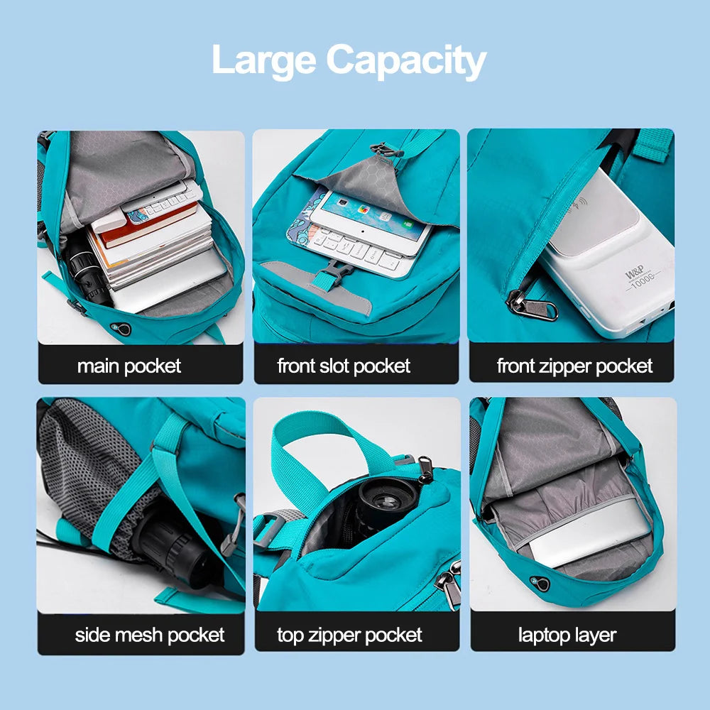 40L Hiking Camping Backpack Travel Rucksack with Rain Cover Outdoor Climbing Knapsack Large Luggage Weekend Sport Schoolbag Men
