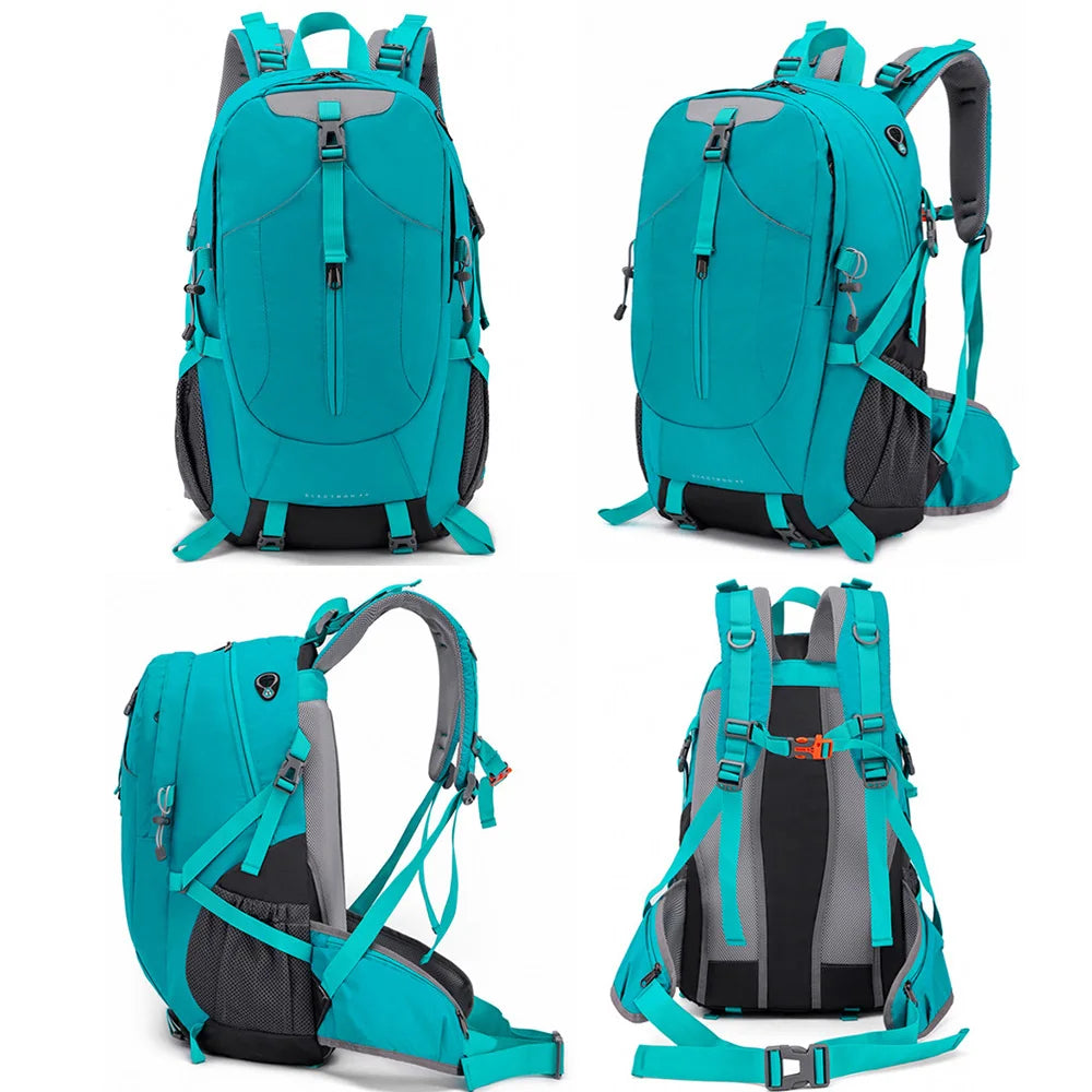 40L Hiking Camping Backpack Travel Rucksack with Rain Cover Outdoor Climbing Knapsack Large Luggage Weekend Sport Schoolbag Men