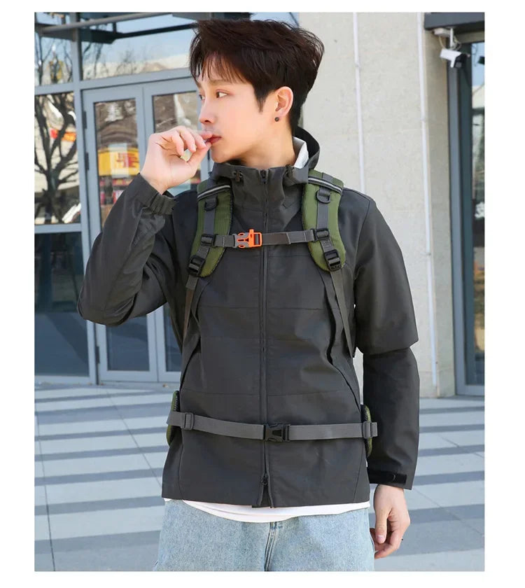 50L Travel Backpack Camping Men Large Hiking Bag Tourist Rucksack Waterproof Outdoor Sports Climbing Mountaineering Bag Luggage