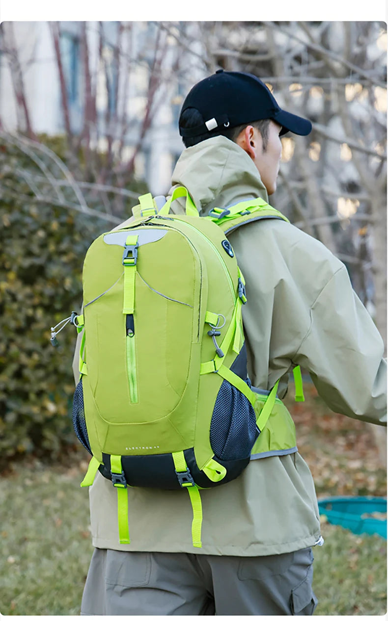 40L Hiking Camping Backpack Travel Rucksack with Rain Cover Outdoor Climbing Knapsack Large Luggage Weekend Sport Schoolbag Men