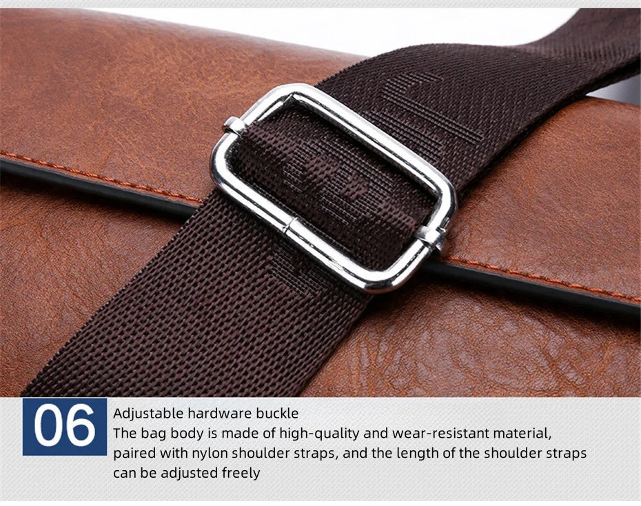 JEEP BULUO Brand Small Men Bags High Quality Leather Shoulder Crossbody Totes Clutch Handbags Business Brown Black Fashion New