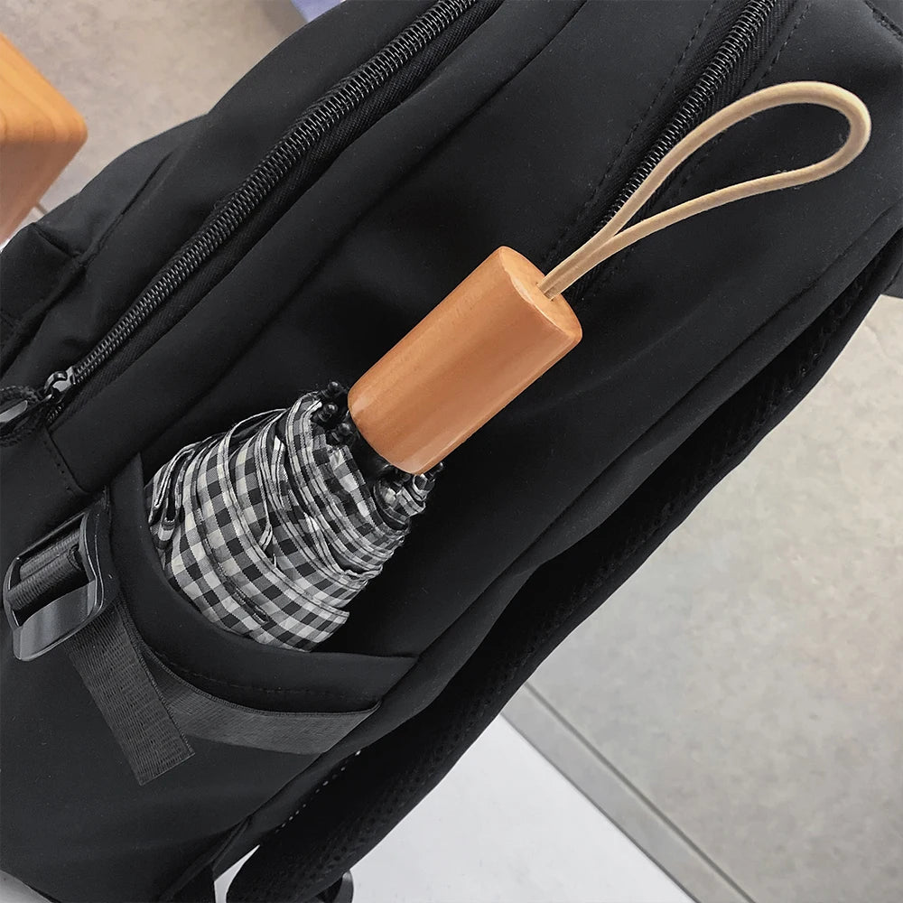 Large Capacity Solid Color Backpack for High School Students Durable Simple Black Travel Backpack for Middle School Teens