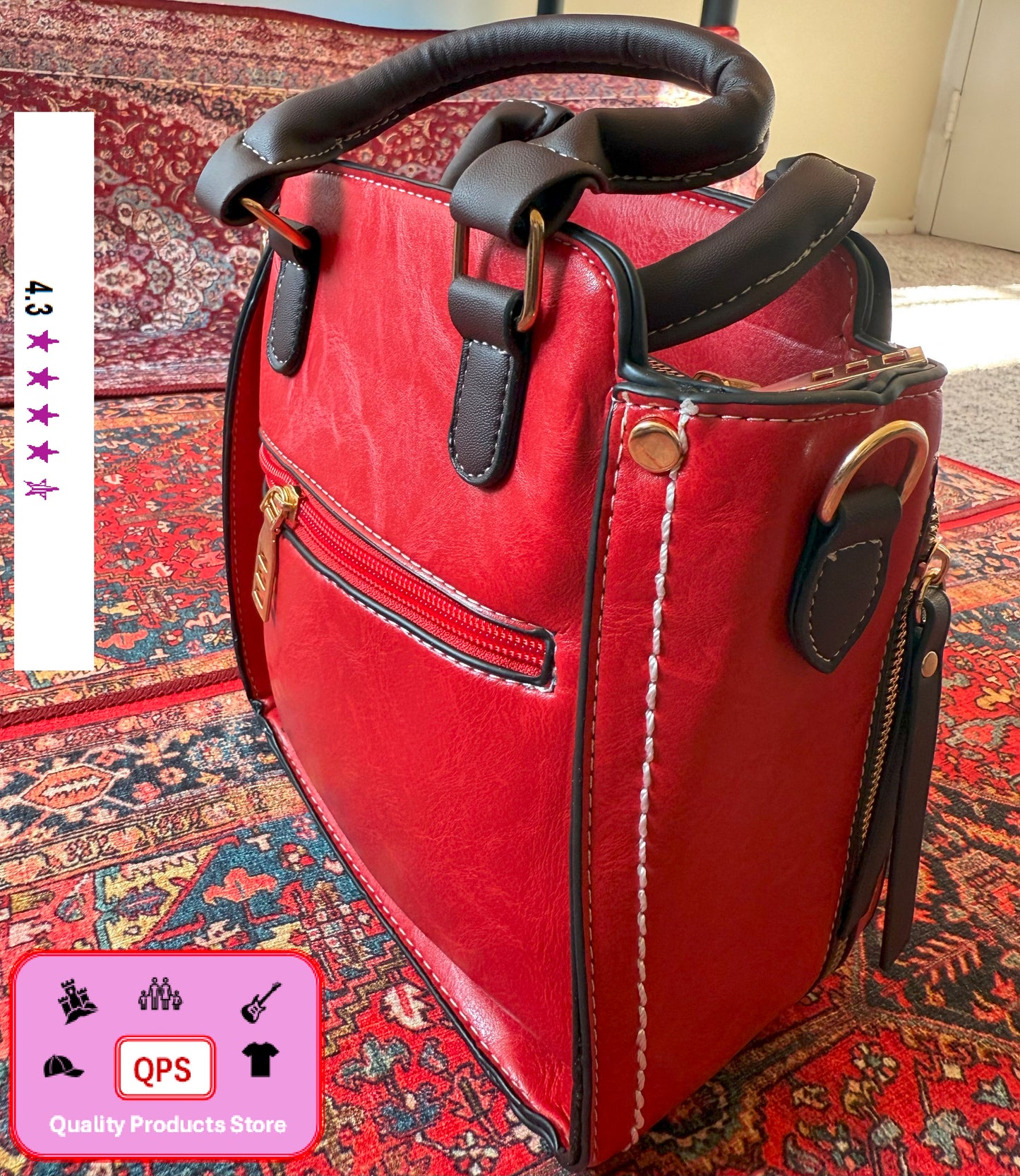Women's Stylish Flap Tote Bag Vintage Shoulder Bag with Wide Adjustable Strap