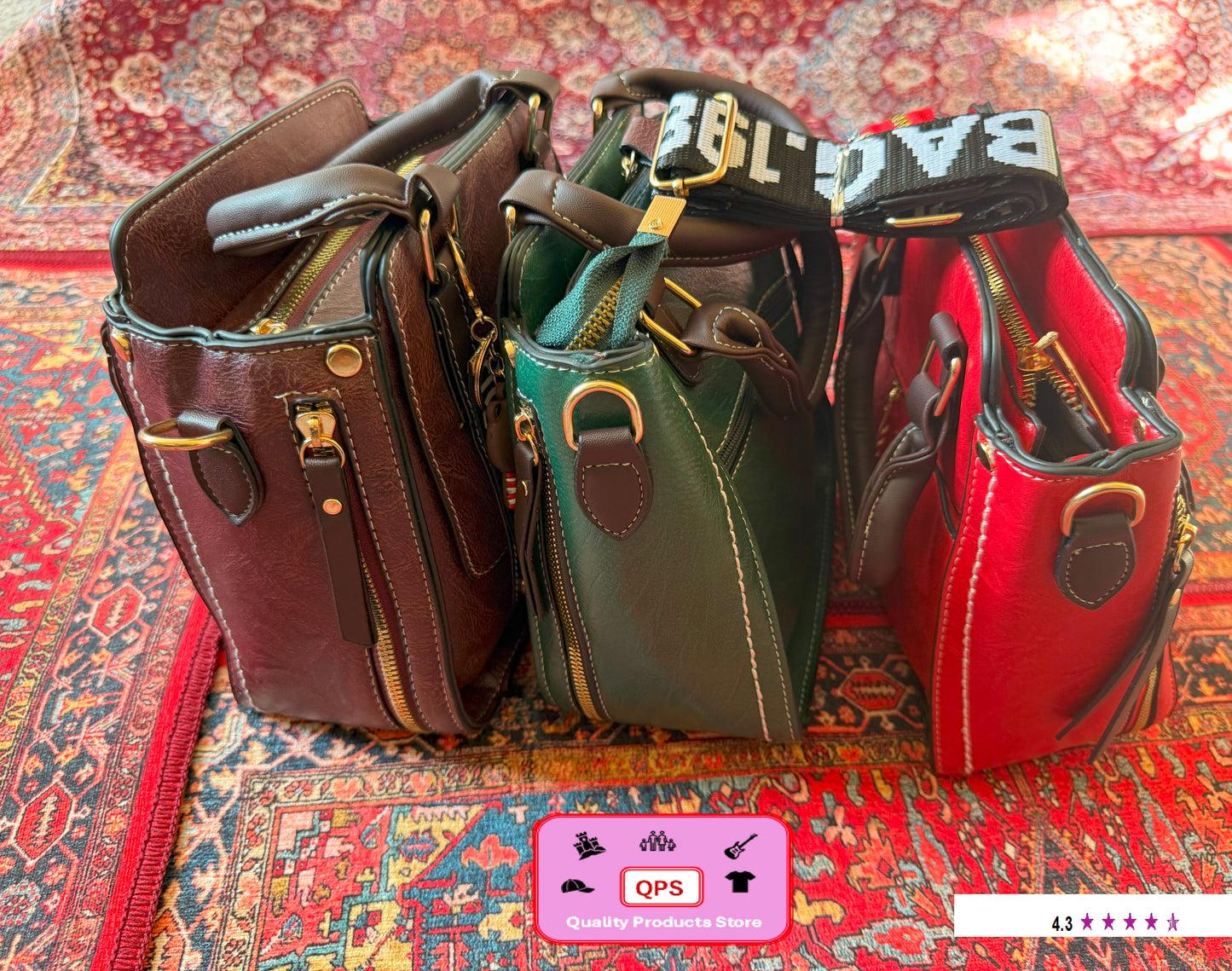 Women's Stylish Flap Tote Bag Vintage Shoulder Bag with Wide Adjustable Strap