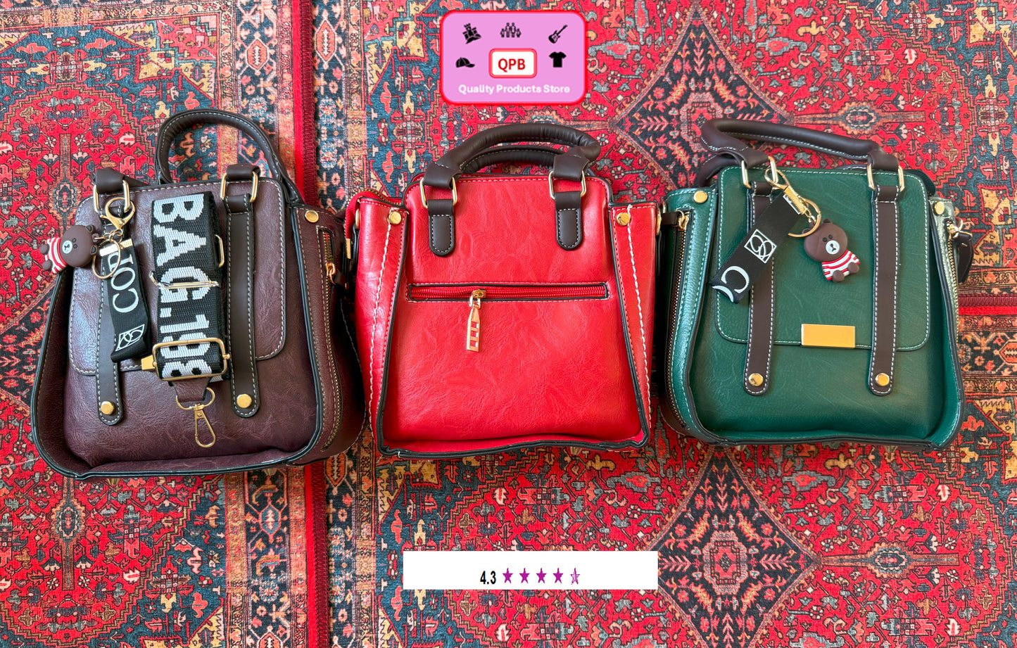 Women's Stylish Flap Tote Bag Vintage Shoulder Bag with Wide Adjustable Strap