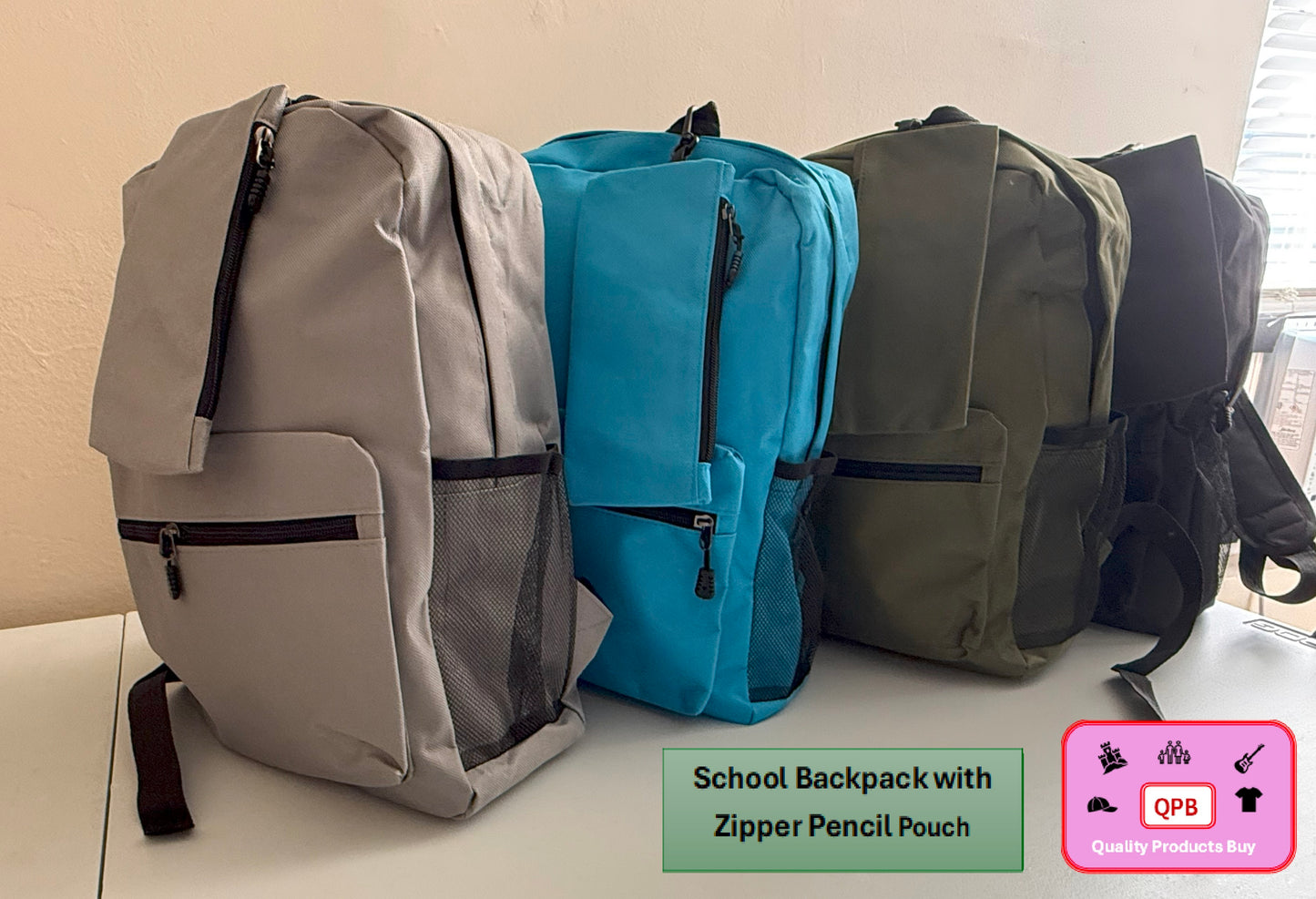 School Backpacks with Zipper Pencil Pouch