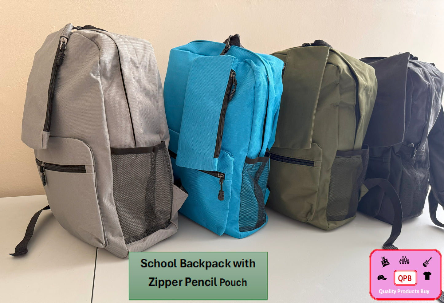 School Backpacks with Zipper Pencil Pouch