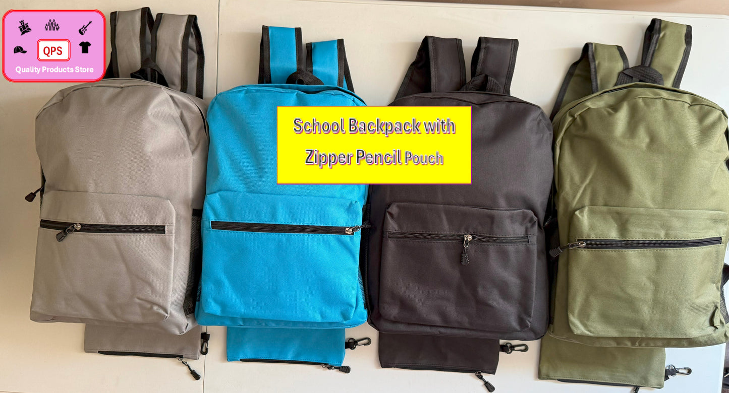 School Backpacks with Zipper Pencil Pouch