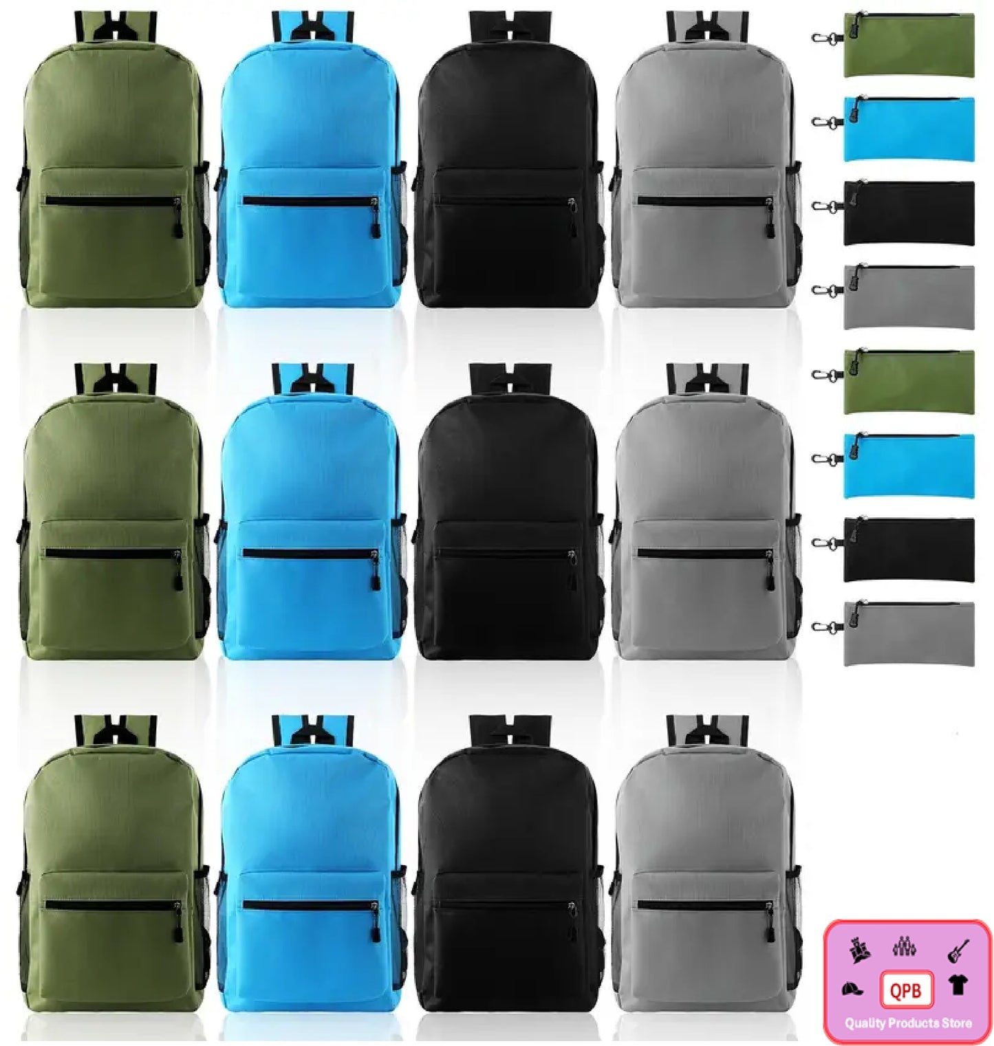 School Backpacks with Zipper Pencil Pouch