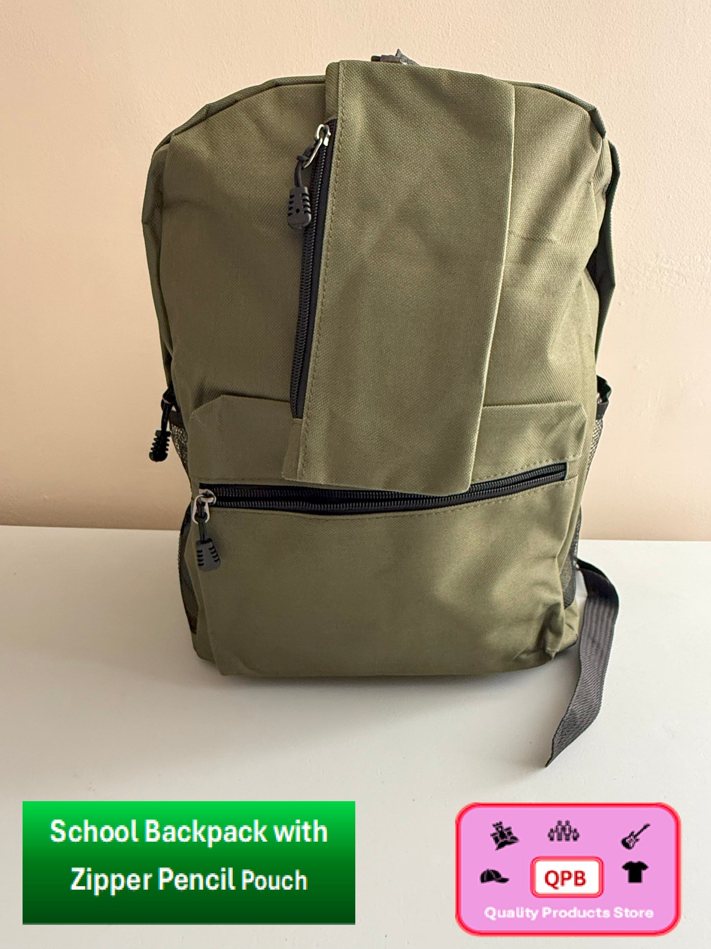 School Backpacks with Zipper Pencil Pouch
