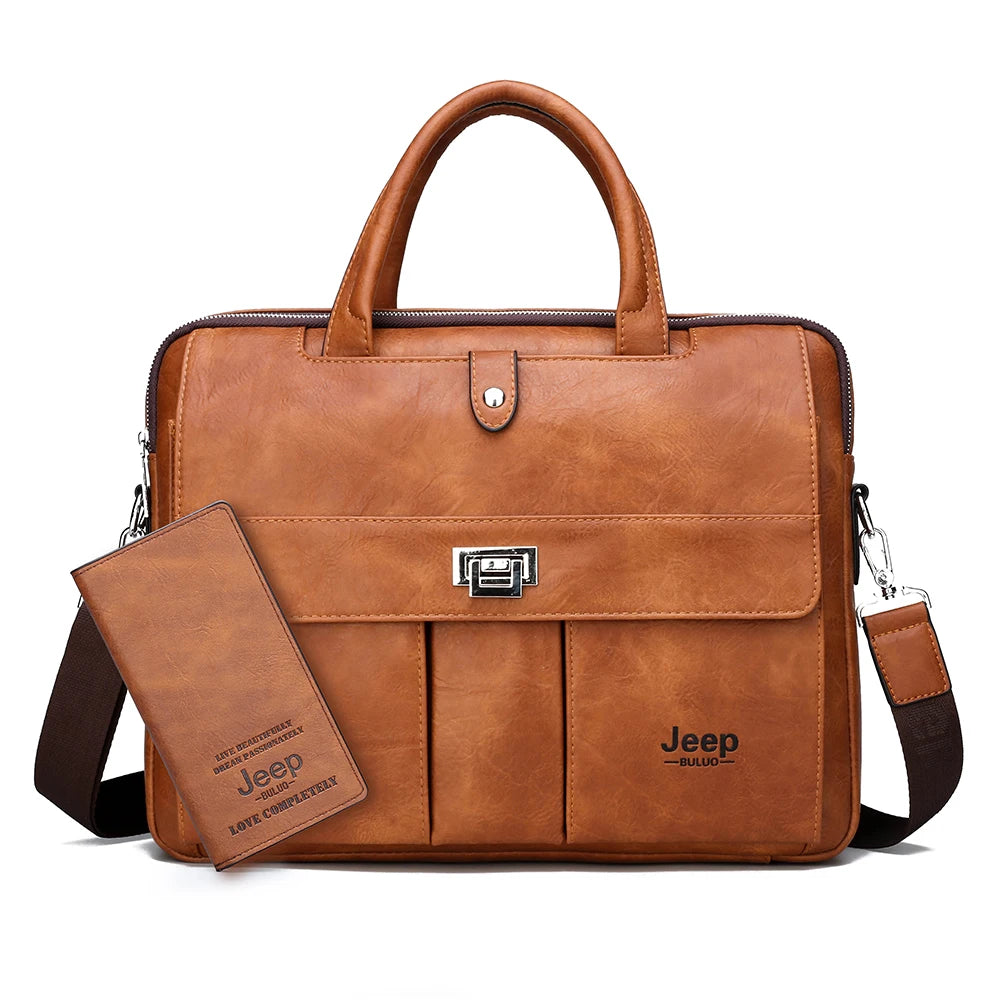 JEEP BULUO Business Travel Handbag office Business Male Bag For A4 Files Man Briefcase Big Size 15 inches Laptop Bags Tote bag