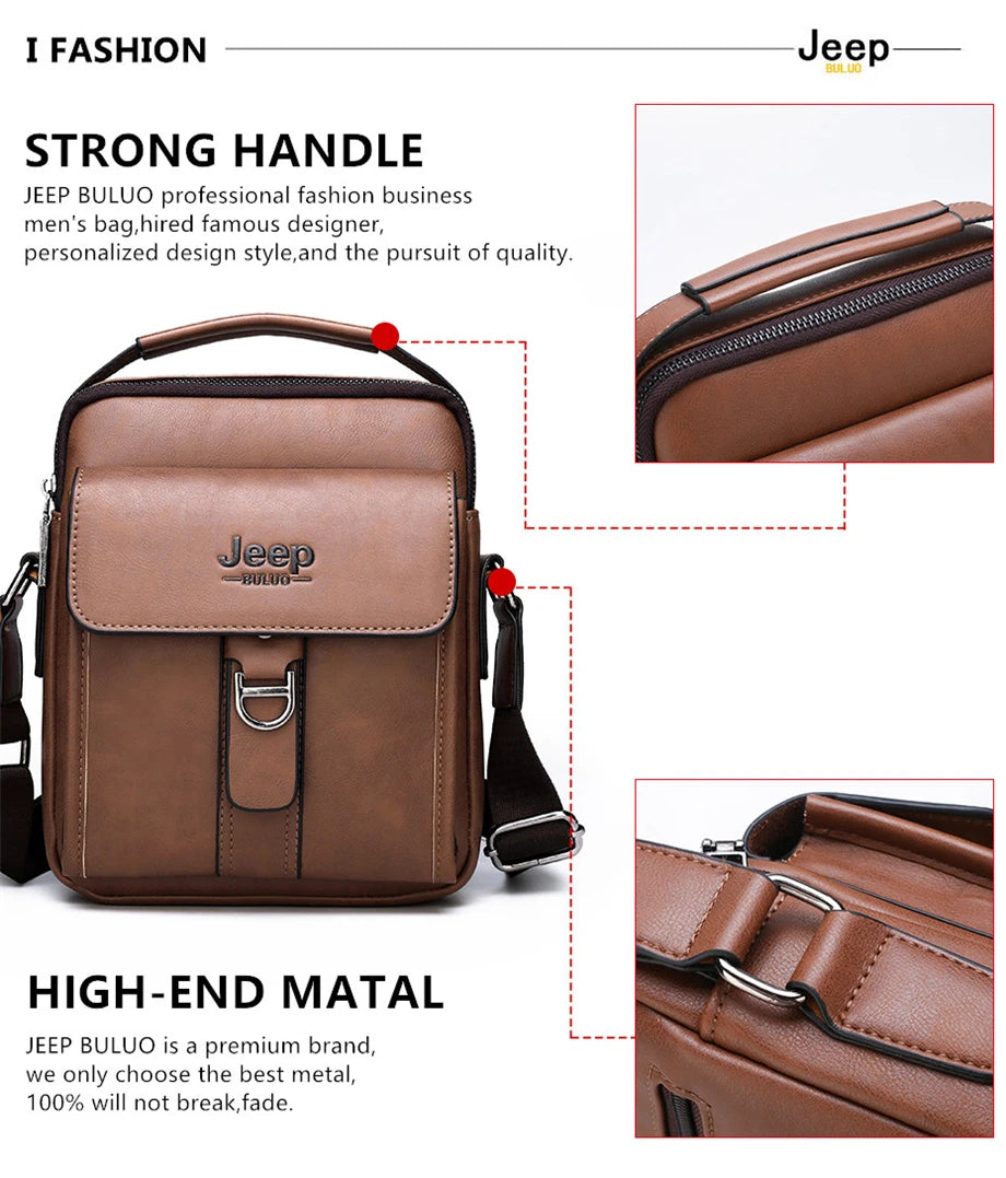 JEEPBULUO Brand New High Quality Leather Crossbody Bags For Men Shoulder Messenger Bag Business Casual Fashion Tote Bags