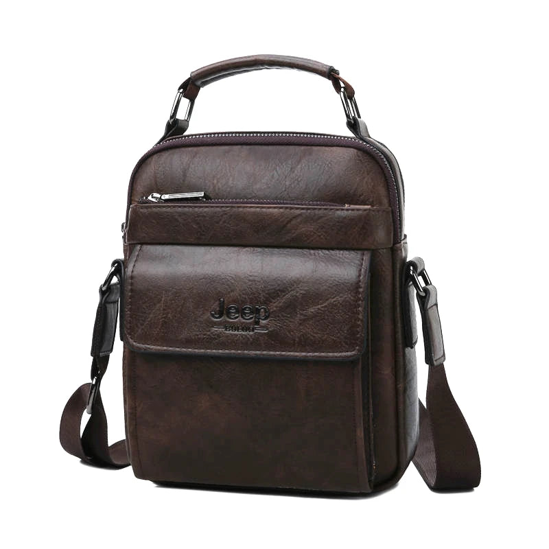 JEEP BULUO Brand Men's Messenger Fashion Split Leather For Men Tote Bag Men Shoulder Bags High Quality Handbags New 2PC/Set
