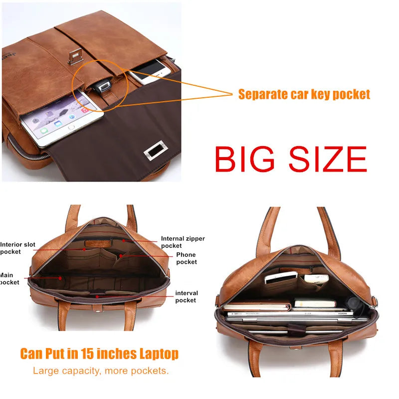 JEEP BULUO Business Travel Handbag office Business Male Bag For A4 Files Man Briefcase Big Size 15 inches Laptop Bags Tote bag