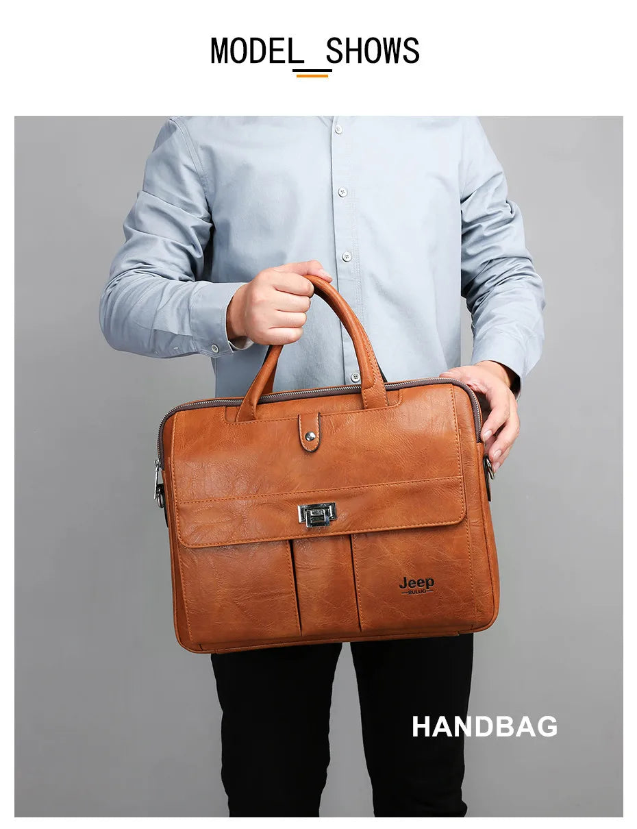 JEEP BULUO Business Travel Handbag office Business Male Bag For A4 Files Man Briefcase Big Size 15 inches Laptop Bags Tote bag