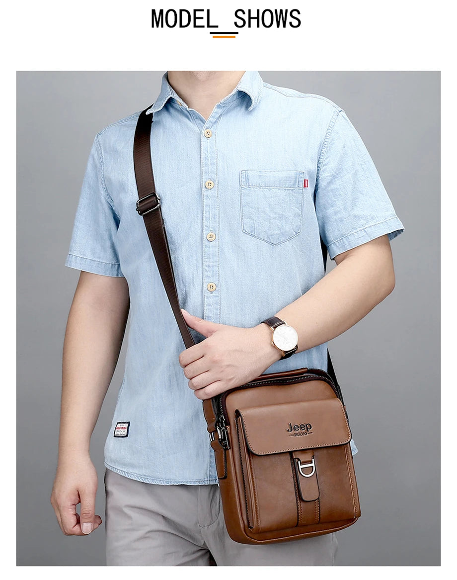 JEEPBULUO Brand New High Quality Leather Crossbody Bags For Men Shoulder Messenger Bag Business Casual Fashion Tote Bags