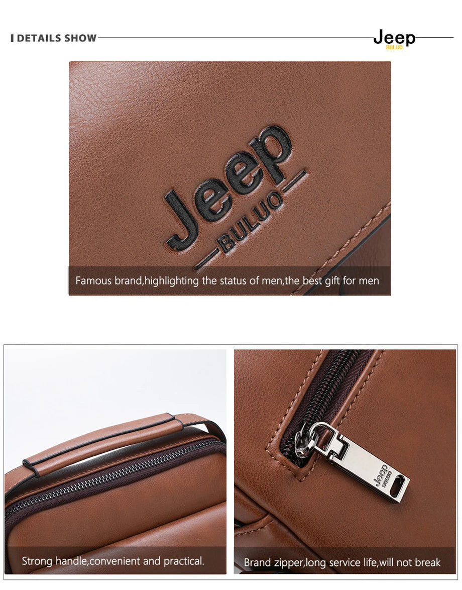 JEEPBULUO Brand New High Quality Leather Crossbody Bags For Men Shoulder Messenger Bag Business Casual Fashion Tote Bags