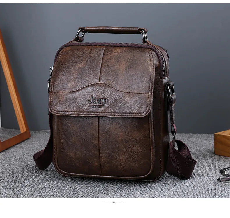 JEEPBULUO New Men Crossbody Bag Shoulder Bags Multi-function Men Handbags Large Capacity Split Leather Bag For Man Messenger Bag