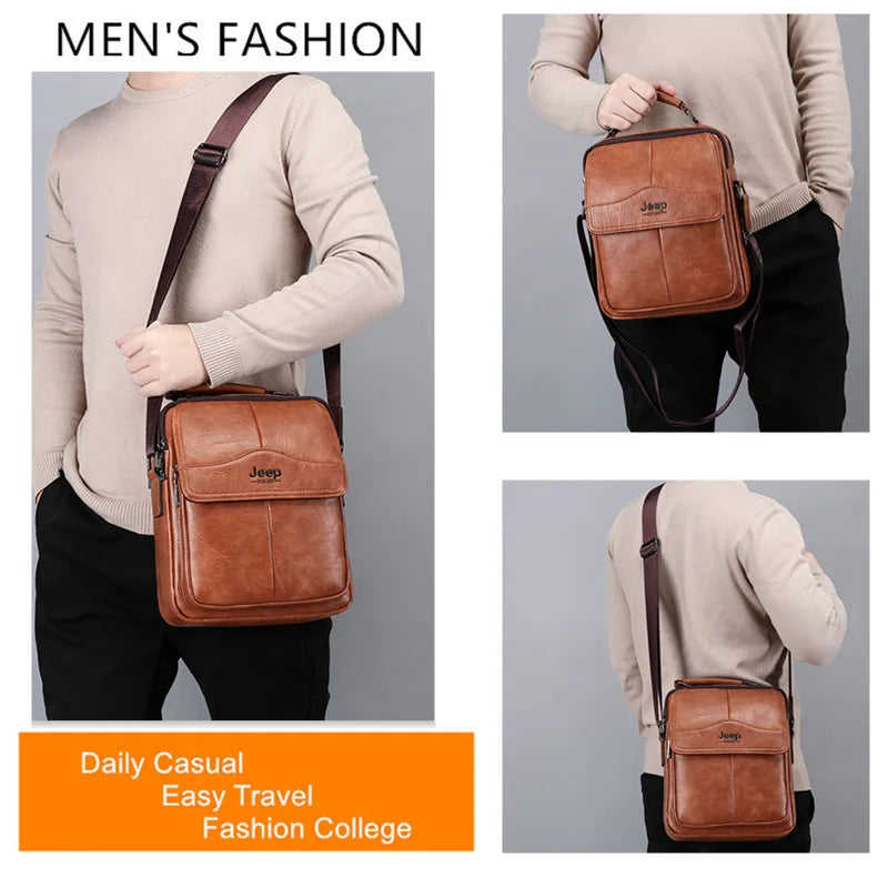 JEEPBULUO New Men Crossbody Bag Shoulder Bags Multi-function Men Handbags Large Capacity Split Leather Bag For Man Messenger Bag