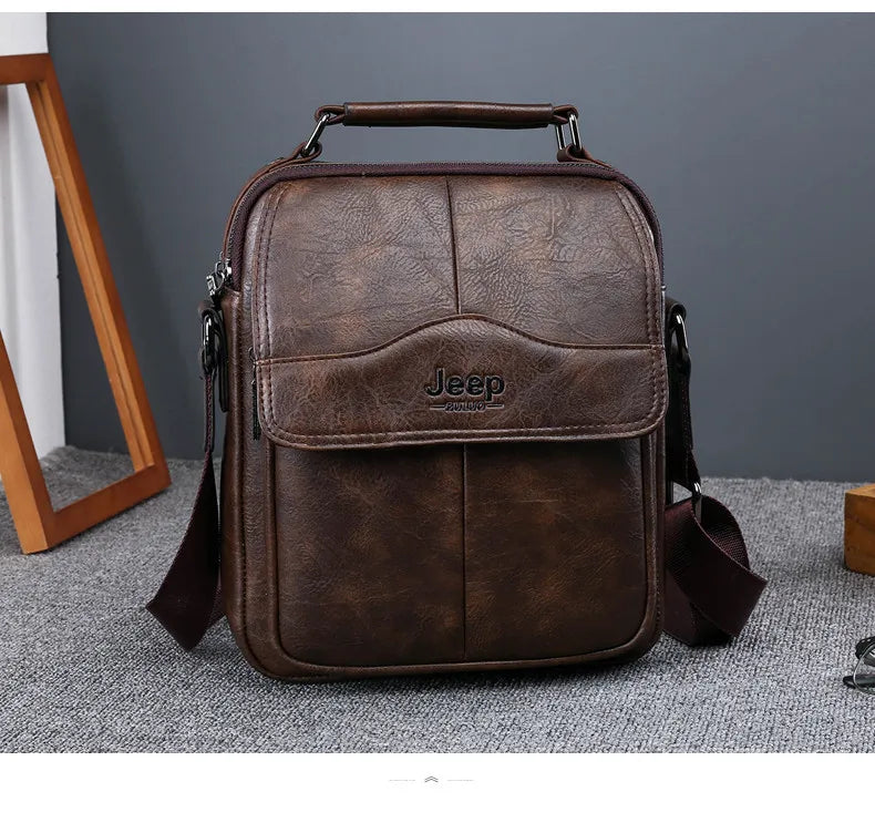 JEEPBULUO New Men Crossbody Bag Shoulder Bags Multi-function Men Handbags Large Capacity Split Leather Bag For Man Messenger Bag