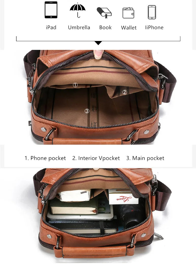 JEEPBULUO New Men Crossbody Bag Shoulder Bags Multi-function Men Handbags Large Capacity Split Leather Bag For Man Messenger Bag