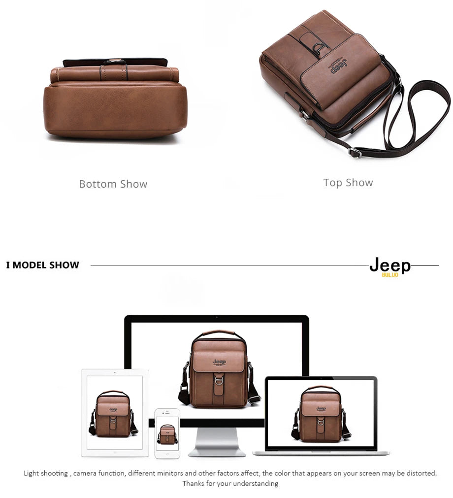 JEEPBULUO Brand New High Quality Leather Crossbody Bags For Men Shoulder Messenger Bag Business Casual Fashion Tote Bags