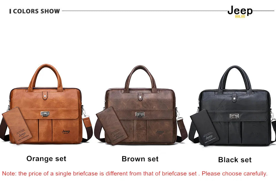 JEEP BULUO Business Travel Handbag office Business Male Bag For A4 Files Man Briefcase Big Size 15 inches Laptop Bags Tote bag