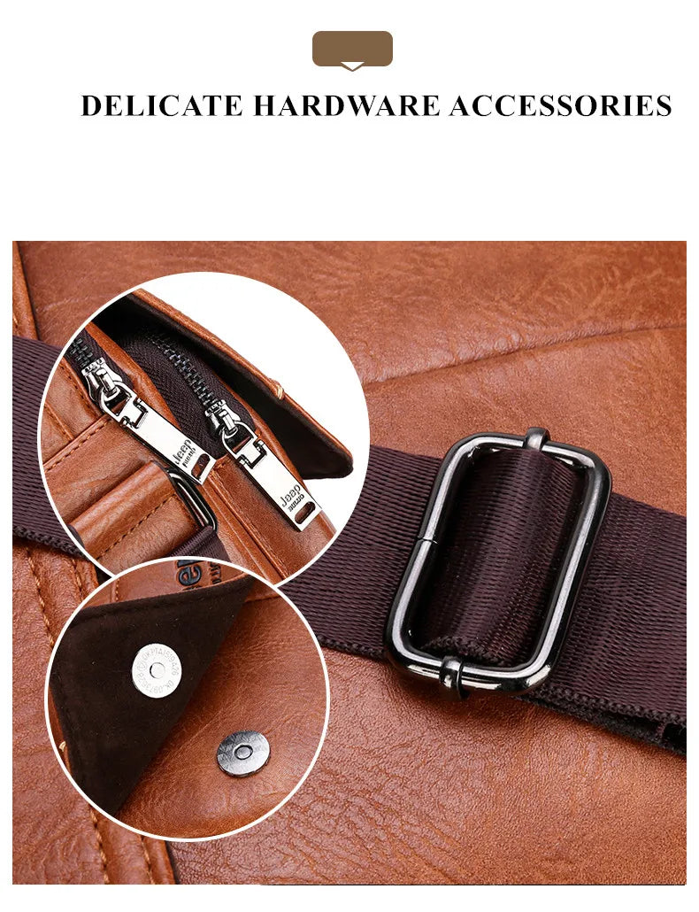 JEEPBULUO New Men Crossbody Bag Shoulder Bags Multi-function Men Handbags Large Capacity Split Leather Bag For Man Messenger Bag