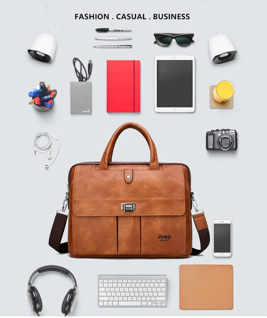 JEEP BULUO Business Travel Handbag office Business Male Bag For A4 Files Man Briefcase Big Size 15 inches Laptop Bags Tote bag