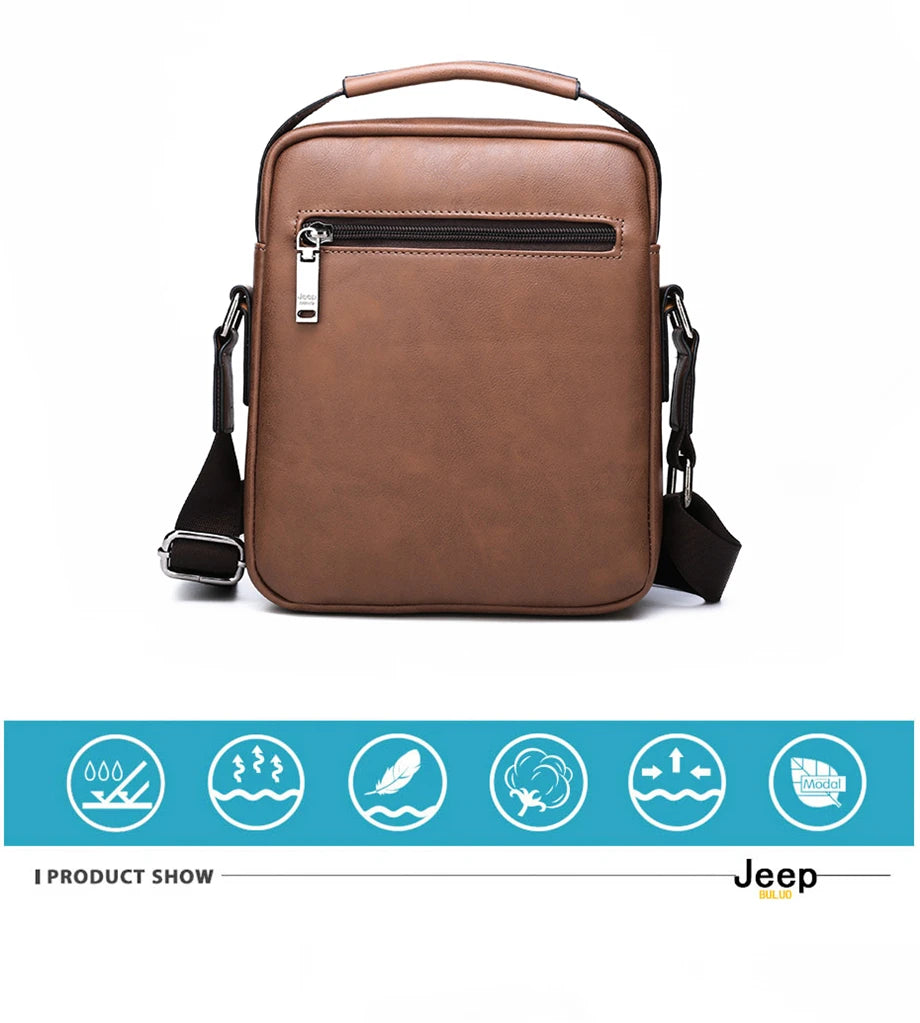 JEEPBULUO Brand New High Quality Leather Crossbody Bags For Men Shoulder Messenger Bag Business Casual Fashion Tote Bags