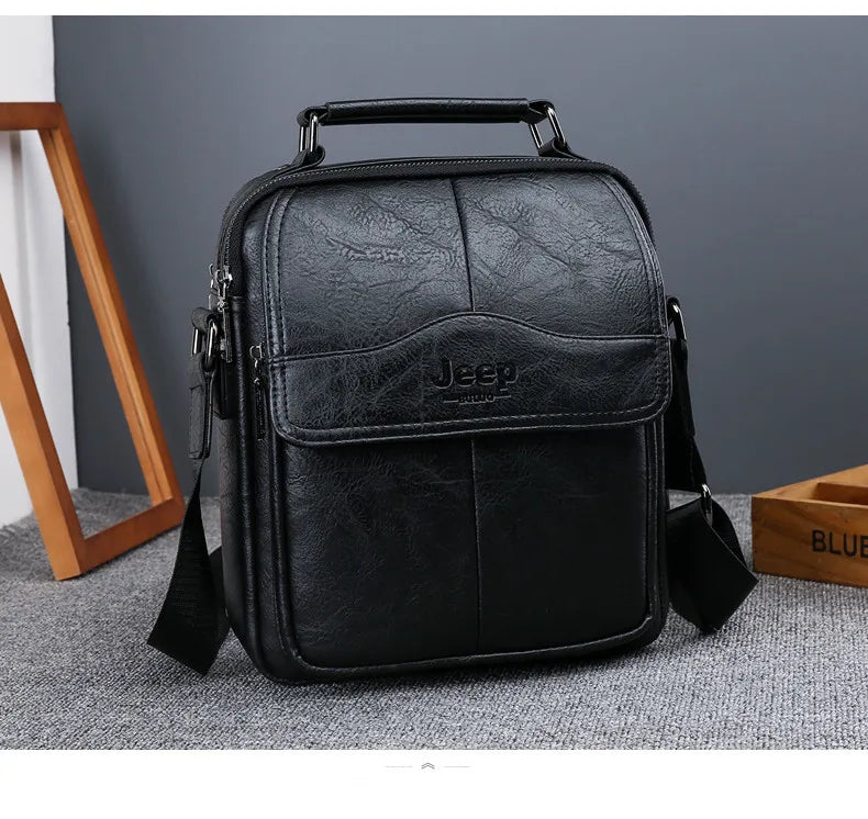JEEPBULUO New Men Crossbody Bag Shoulder Bags Multi-function Men Handbags Large Capacity Split Leather Bag For Man Messenger Bag