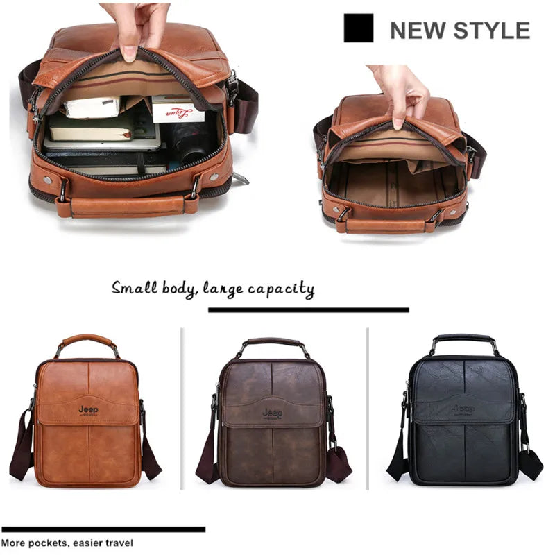 JEEPBULUO New Men Crossbody Bag Shoulder Bags Multi-function Men Handbags Large Capacity Split Leather Bag For Man Messenger Bag