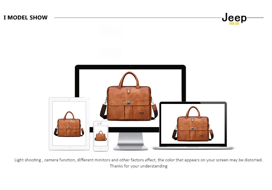JEEP BULUO Business Travel Handbag office Business Male Bag For A4 Files Man Briefcase Big Size 15 inches Laptop Bags Tote bag