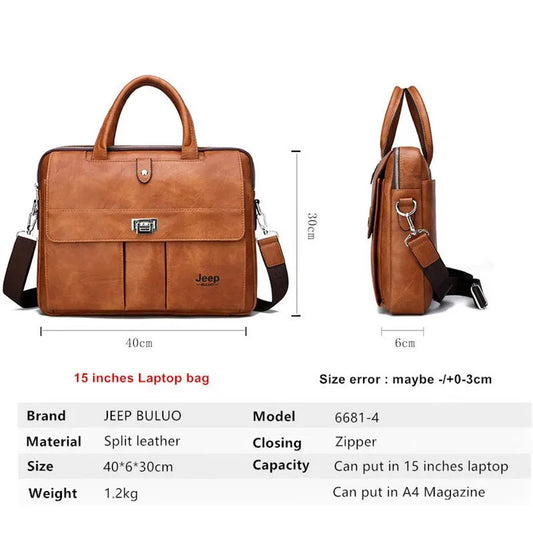 JEEP BULUO Business Travel Handbag office Business Male Bag For A4 Files Man Briefcase Big Size 15 inches Laptop Bags Tote bag